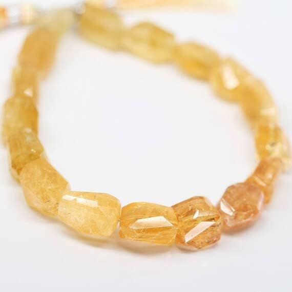 Shaded Orange Yellow Imperial Quartz Tumble Nugget Gemstone Loose Craft Beads Strand 4
