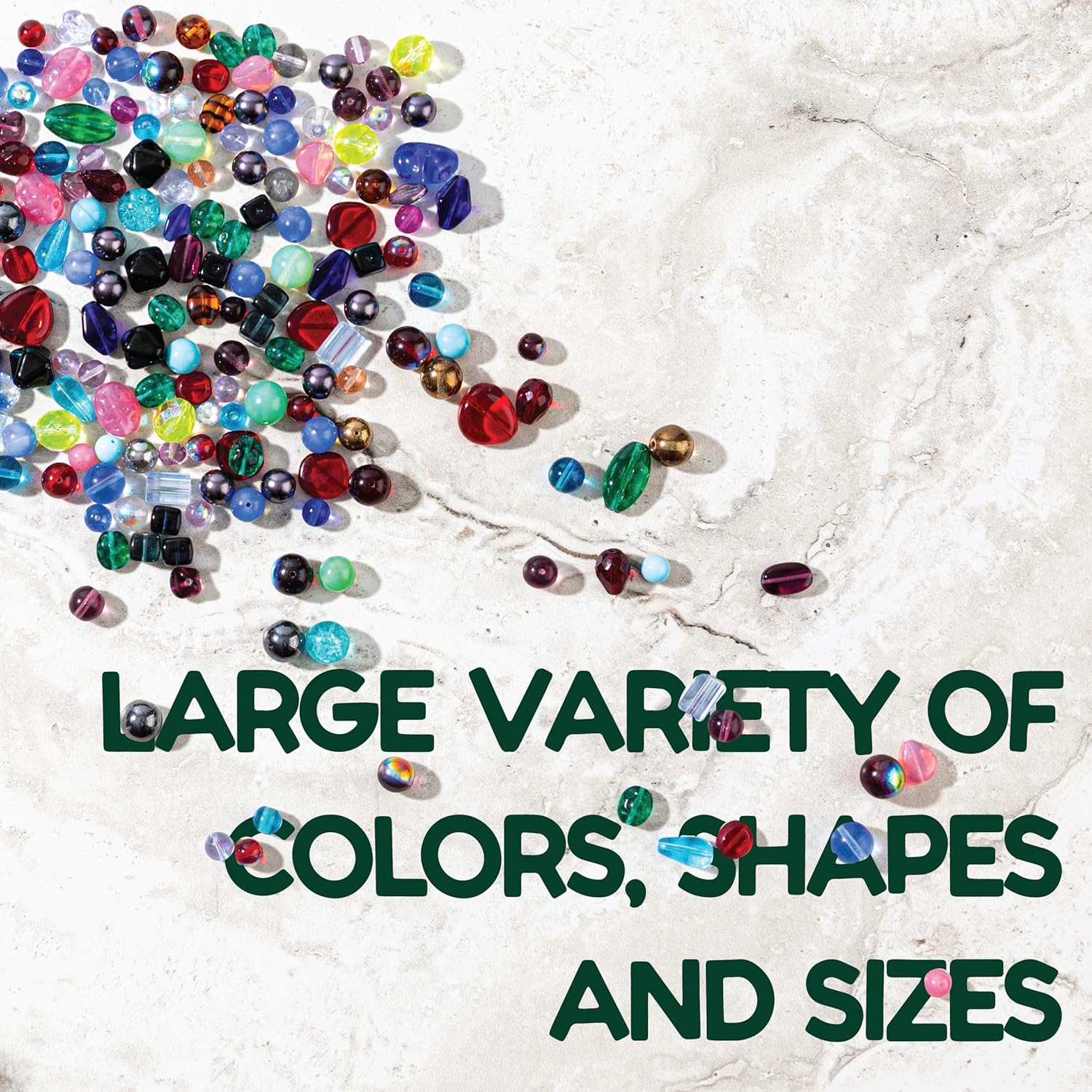 One Pound Assorted Glass Beads for Jewelry Making, DIY Lamp Work, Arts and Crafts, and Decorative Hobby Artistry, Colorful Crystal Assortment Bulk Mix, 4-18mm (Mixed Colors) (12)