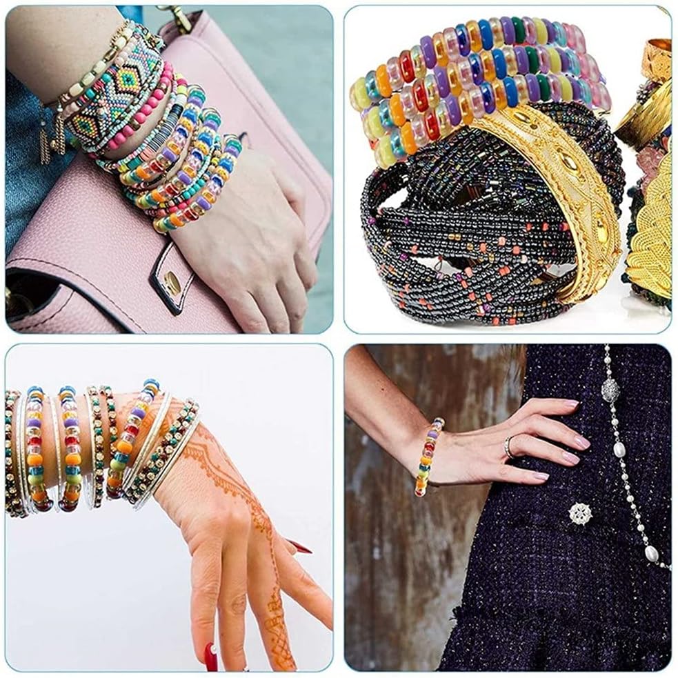 1680 Pieces Beads Bracelet Multicolor Letter Alphabet Beads with Strings Tweezers for Jewelry Making DIY Crafts