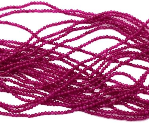 Natural Rondelle Micro Hot Pink Chalcedony Faceted 2mm Beads for Jewelry Making 10 Strand CHIK-STRD-86517