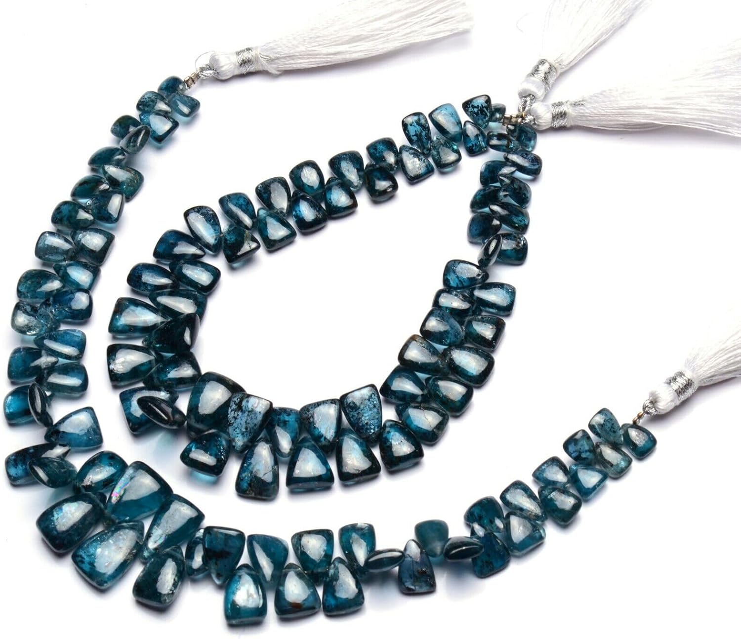 8 inch Strand of Natural Green kyanite 7x5-13x9mm Triangle Smooth briolette Beads for DIY Jewelry Making. |BRIO_03856