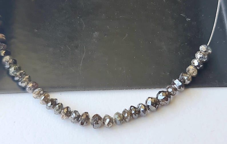 2.5-3mm Cognac Brown Sparkling Faceted Diamond Rondelle Beads, Diamond Beads Rondelles For Jewelry (2Pcs To 10Pcs) - PDD889