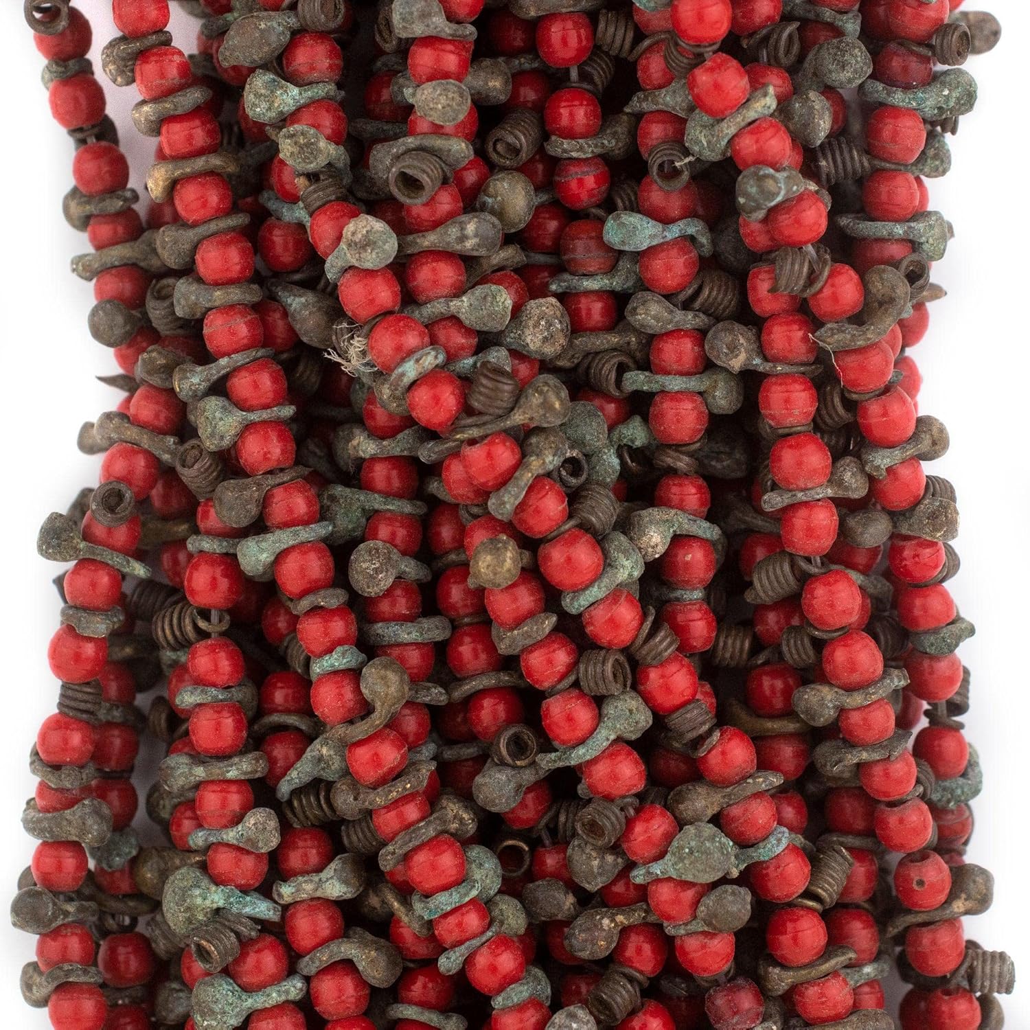 The Bead Chest Unusual Antique Nigerian Brass Beads 26 Inch Strand 9mm African 24-26 Inch Strand Handmade