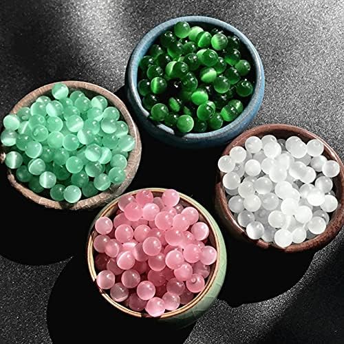 Crystal Home Collections Natural Stone Moonstone Cat Eye Beads for Jewelry Making Smooth Loose Spacer Beads Opal DIY Charm Bracelets Necklace Room Decoration (Color : Nude, Size : 4mm 91pcs Beads)