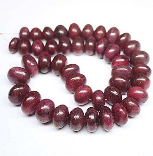 1 Strand Ruby rondelle Smooth 16'' Long Strand Gemstone Beads, Jewelry Supplies for Jewelry Making, Bulk Beads, for Meditation Jewellery for Reiki Healing Mystic Gemstone Size 11mm to 16mm