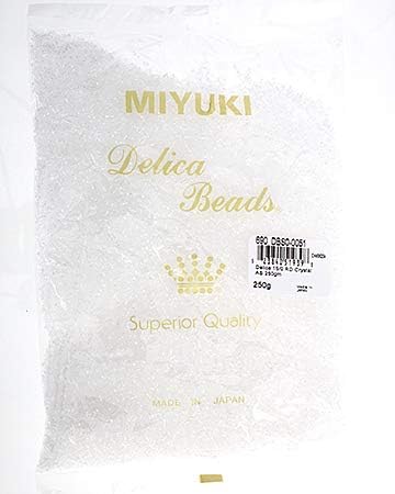 Miyuki Delica 15/0 RD - Crystal AB 250gm DB0051 250Gms Bulk Bag of Japanese Glass Beads