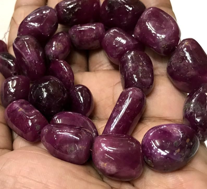 Natural Ruby Nuggets soomth Beads Free Size 18 inch Long String Jewelry Making Gemstone Beads for Necklace Bracelet