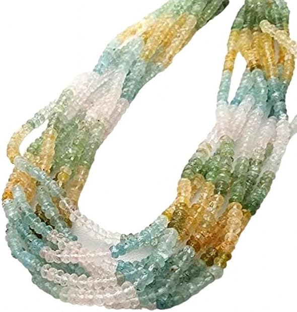 Natural Multi Aquamarine Faceted Beads,rondelles Beads 3.5 mm - 4 mm Approx 13