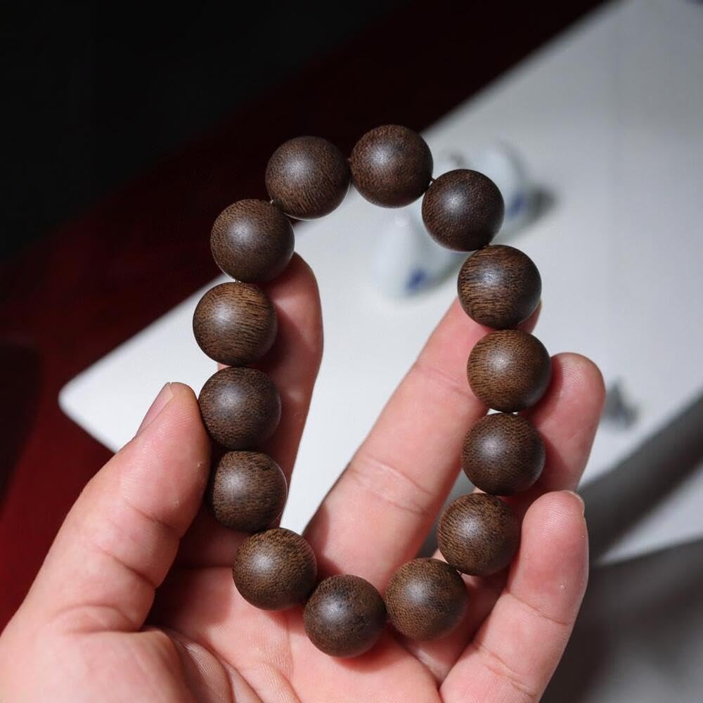 Agarwood Brunei Black Oil Old Material Agarwood String 18mm Buddha Bead Rosary Beads