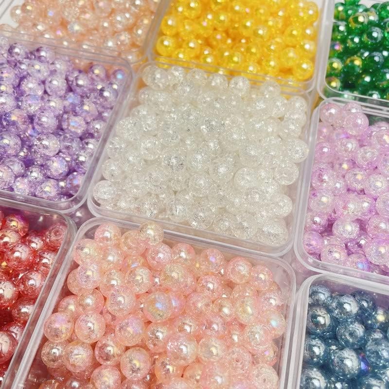 8mm Glass Beads Loose Beads Wholesale DIY Handmade Loose Beads Beading Accessories(Black) (Black 8mm)