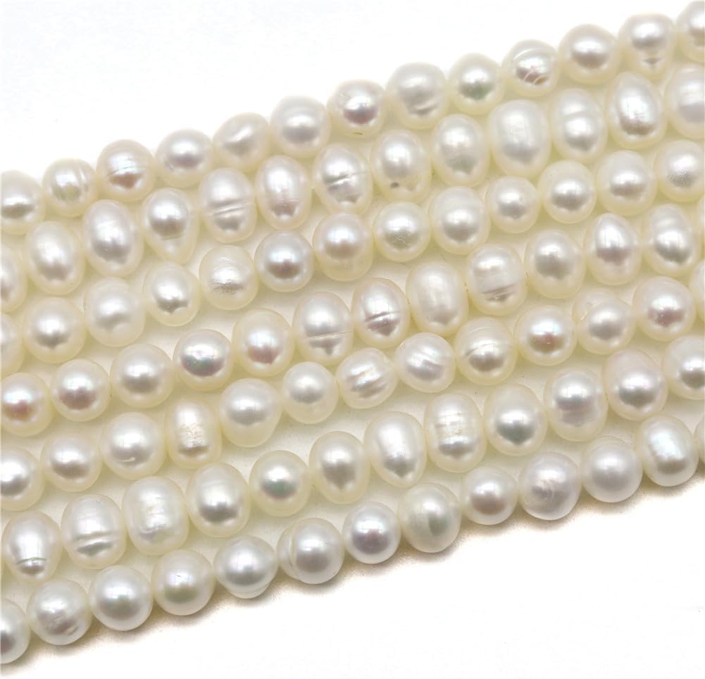 5Mm-6Mm Natural Freshwater Pearls Beads Rice Shaped Circular Flat Shape Irregular Beads for Jewelry Making Shape 2 500 Pieces