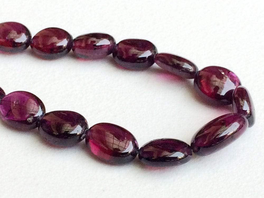 16 inch Strand Natural Garnet 4x6-5x8 mm Oval Smooth Beads for Jewelry Making - Garnet Oval Beads, Natural Garnet Plain Oval Beads, Garnet Necklace, 4x6mm - 5x8mm, 16 inch