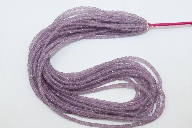 AAA+ Quality Purple Sapphire Faceted Rondelle 2.5-3.5mm Beads Strand for Jewelry Making Micro Purple Sapphire Beads