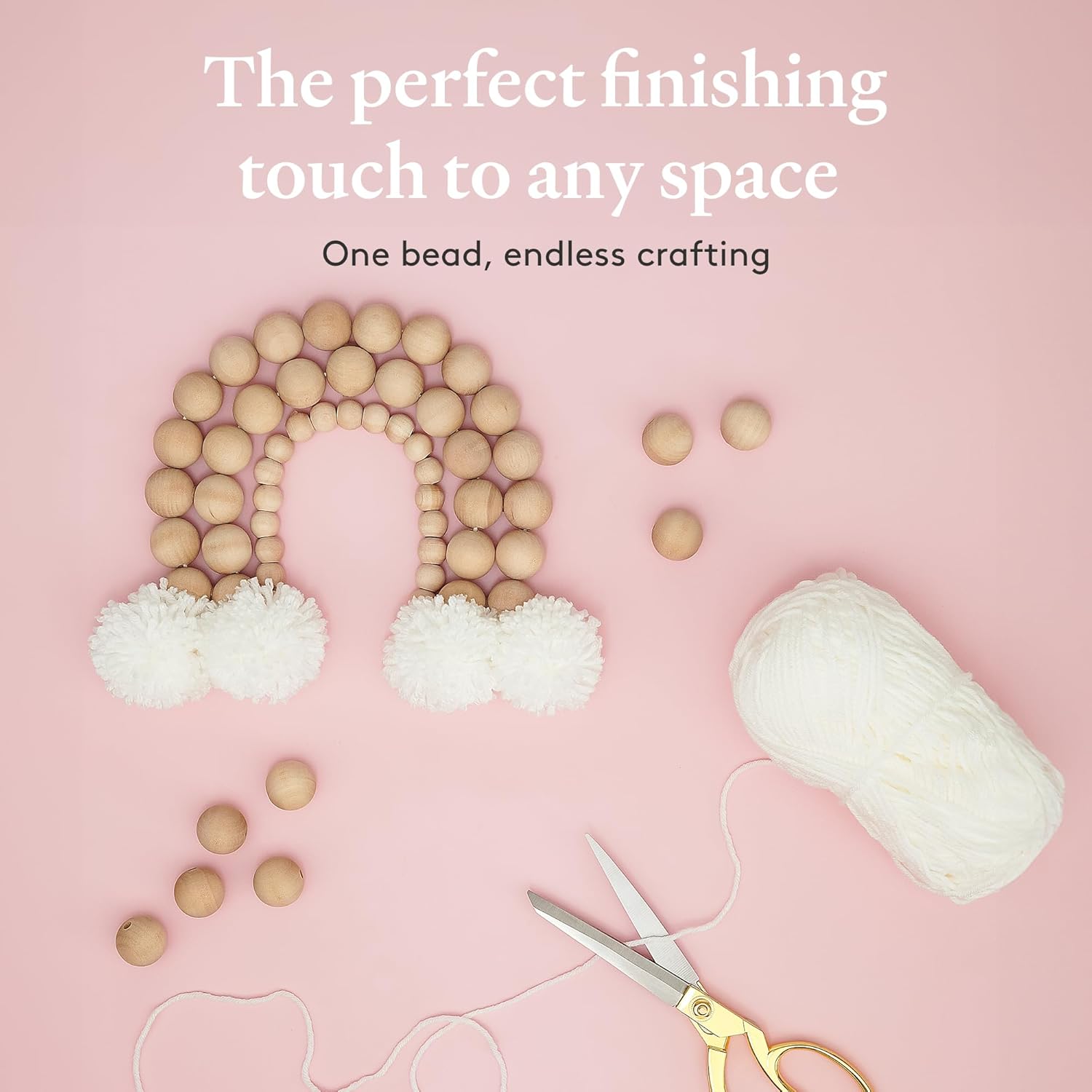 Wooden Beads (38mm) 1-1/2 x 3/8 Inch Hole Pack of 100 Unfinished Wooden Bead Supplies Easily Threads, Smooth Natural Finish Paint and Stain by Woodpeckers