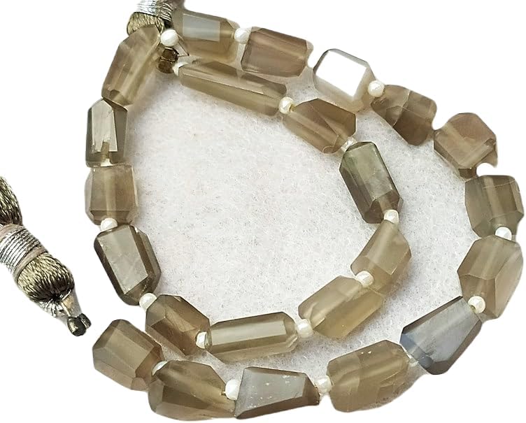 13 inch Strand of Natural gem Gray Moonstone, 6-13mm Nugget Faceted Beads for DIY Jewelry Making. | Beads_03945