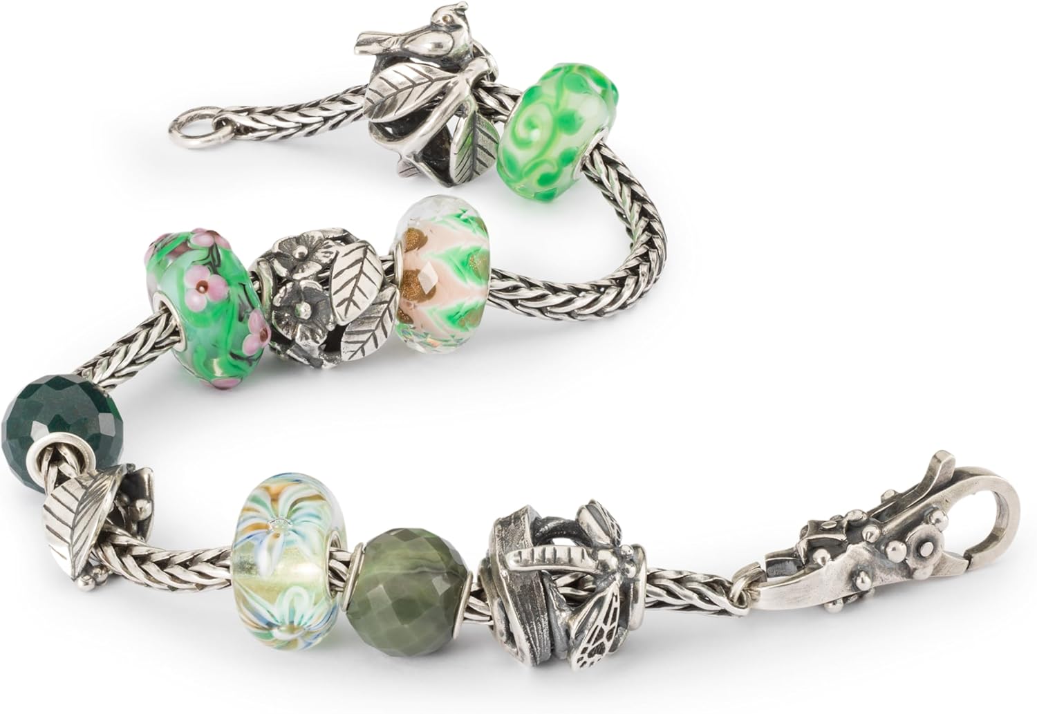 TROLLBEADS Round Green Calcite Facet Bead