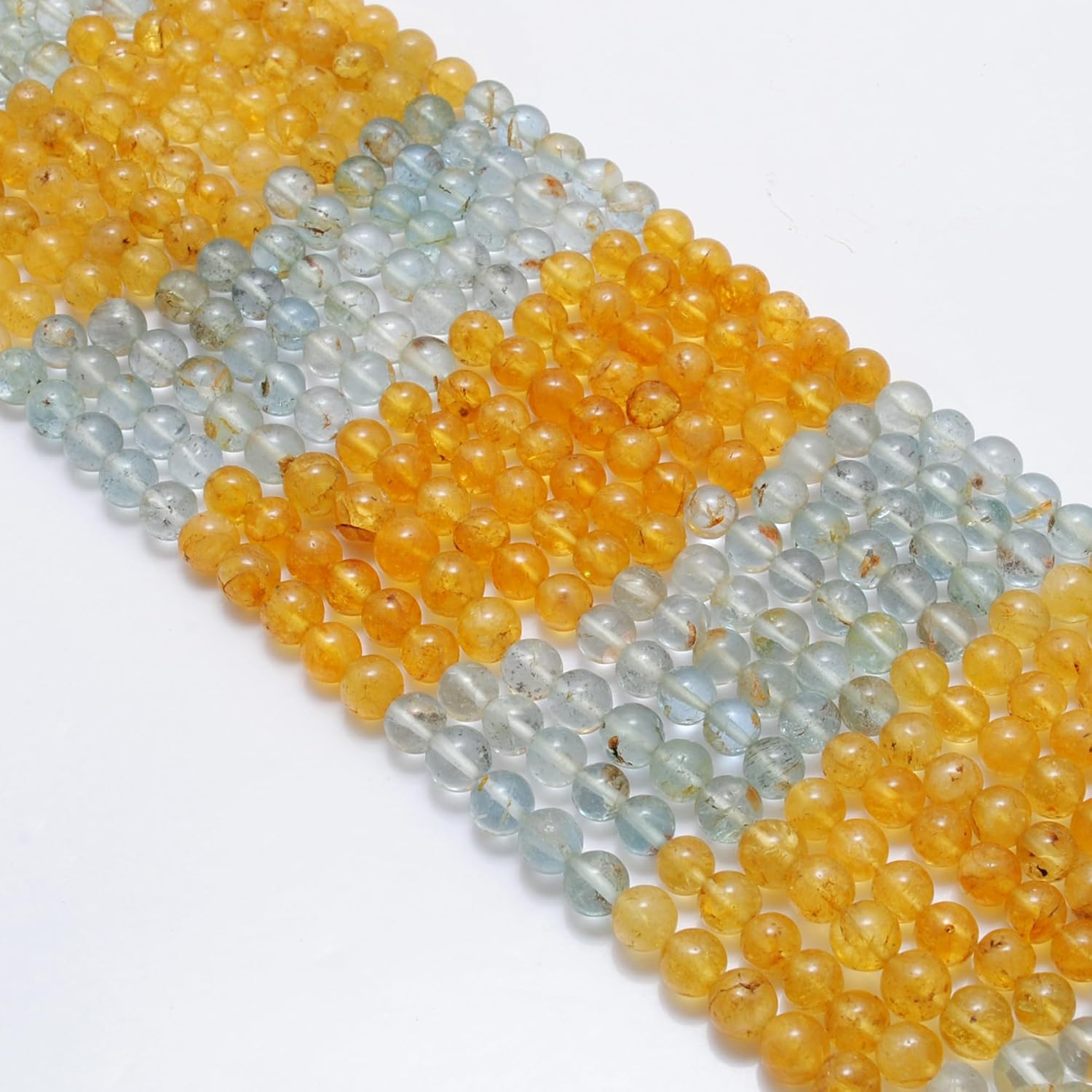 Kanika Creations Natural Multi Aquamarine Beads 5.5–6mm – 65 Pcs, 15