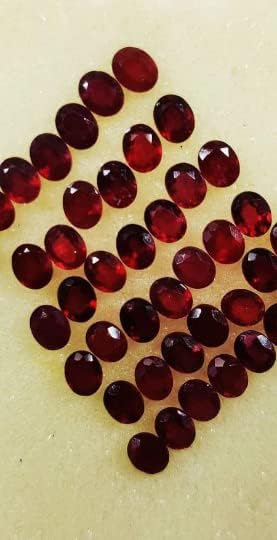 10 Pieces Ruby/Faceted Ruby Cut Stone/Ruby Gemstone/Oval Shape/Open Red Ruby/Jewelry Making stone 5x4 Mm/July Birthstone By Krishiv Exports