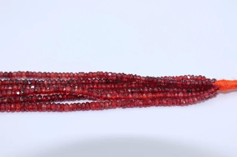 Padparadscha Red Sapphire Faceted Rondelle Beads 2.5-3 mm Padparadscha Sapphire Beads Blood Red Sapphire Rondelle Beads