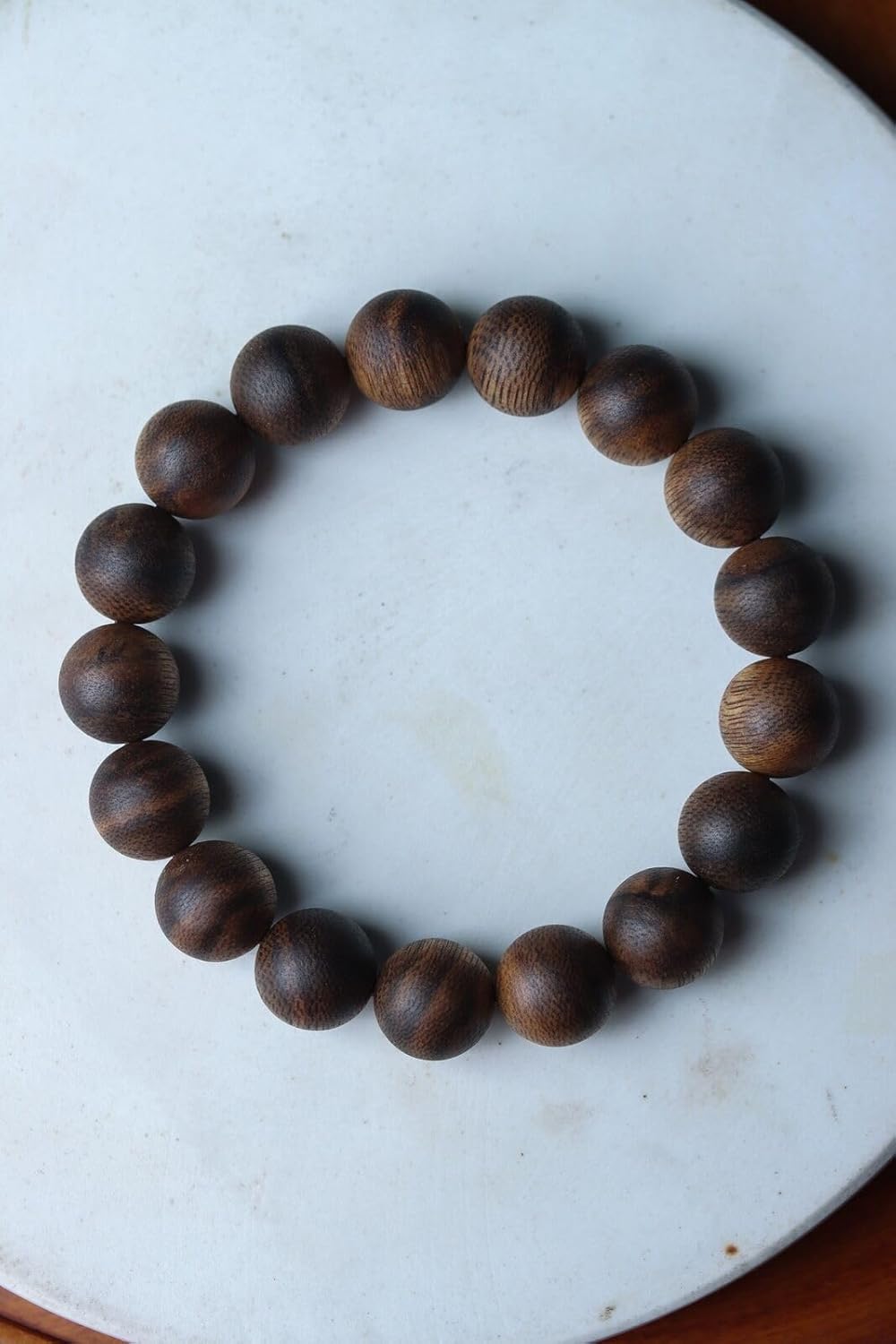 Agarwood 12mm Natural agarwood White Chess Sinking Flower Bead Strand Buddha Bead Rosary