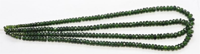 Natural Chrome Diopside rondella Faceted Beads 4-7 mm 17 inch Long String Jewelry Making Gemstone Beads for Necklace Bracelet