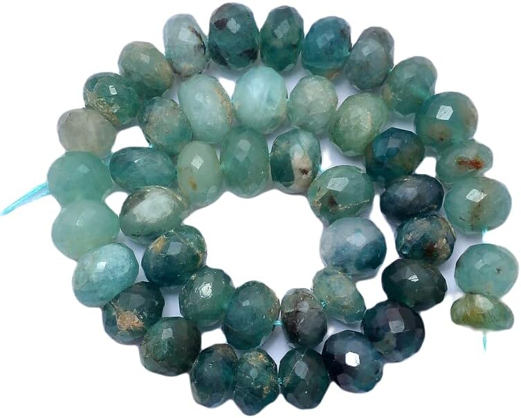 13 inch Strand of Natural gem Grandidierite, 7-8mm rondelle Faceted Beads for DIY Jewelry Making. | Beads_03687, as per photo