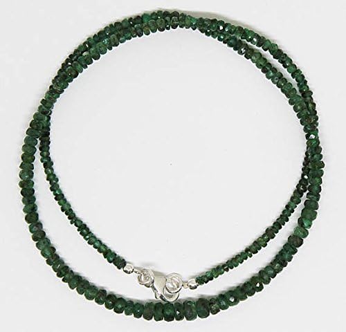 zambian emerald faceted rondelles - ready to wear necklace 3mm-5mm 18 inches/may birthstone