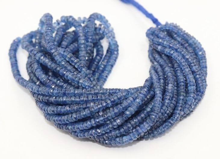 Natural Kyanite Faceted Rondelle Beads 4-6 mm Kyanite Rondelle Beads Kyanite Beads Strand for Jewelry Making