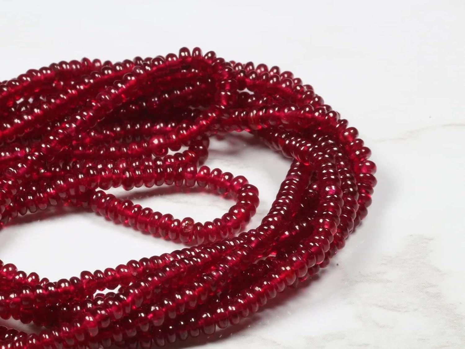 1 Strand AAA Red Ruby 2.5mm Smooth Rondelles 16