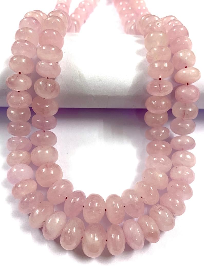 Natural MORGANITE rondelle soomth Beads 7X11 20 inch long string jewelry making gemstone beads for necklace bracelet