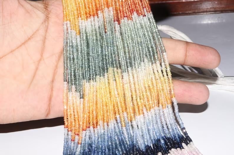 Multi Sapphire Faceted Rondelle Beads 2.5 mm Multi Rainbow Beads Multi Sapphire Beads Wholesale Beads Sapphire Multi Beads