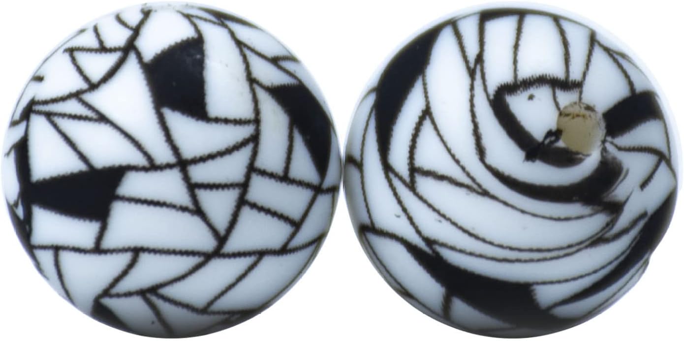 Silicone Beads Bulk 15mm DIY Necklace Bracelet Keychain Making Craft Set Jewelry, Leopard Prints Cow Silicone Beads Bulk Round Bead Loose with Accessories 10 Pieces (Green)