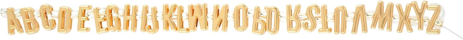 Bead Landing Gold Alphabet Metal Beads – A–Z Zinc Alloy Beads in Assorted Sizes for Jewelry Making, Crafts & Personalization, 12 Pack