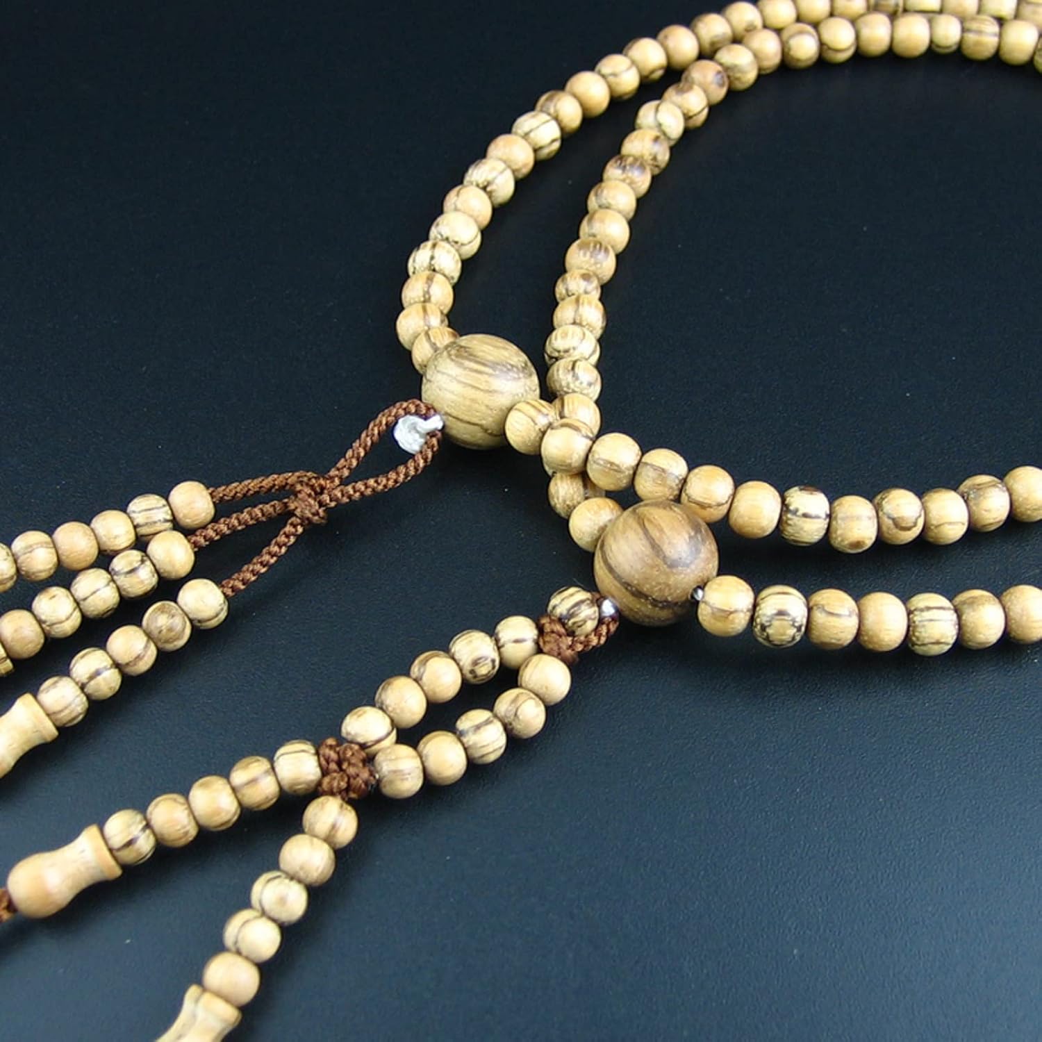 Lined Wood Beads Japanese Soka Gakkai SGI Juzu Nichiren Buddhism Prayer Beads