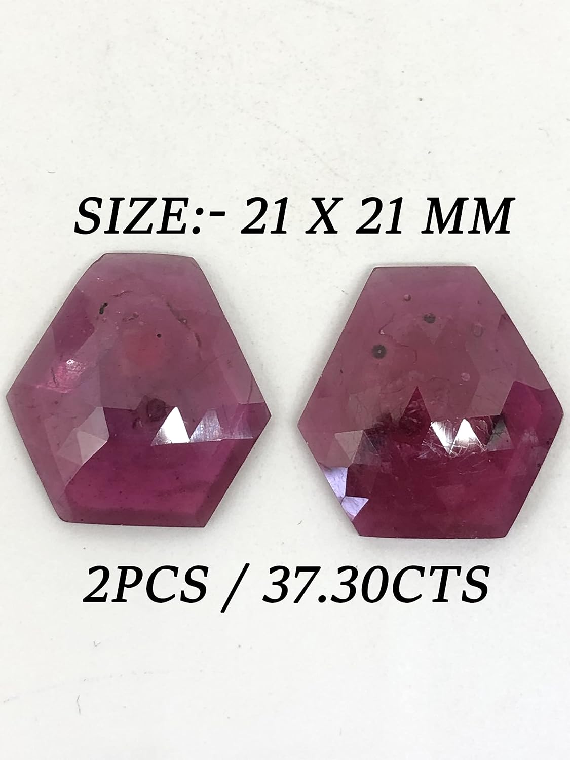 37.30 Ct Pair Ruby Fancy Shape Size 21 mm Rose Cut Faceted Attractive Good Quality Fine Loose Gemstone Best For Making Jewelry Design