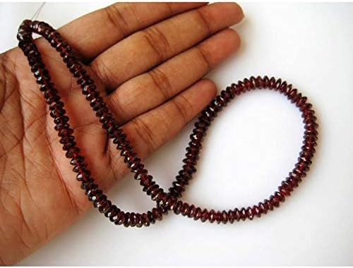 8 inch Strand Natural Mozambique Garnet 6 mm German Cut Faceted Beads - Jewelry - Garnet Beads, Mozambique Garnet, rondelle Beads, Garnet rondelles, German Cut, 6mm Beads, 8 inch Half Strand