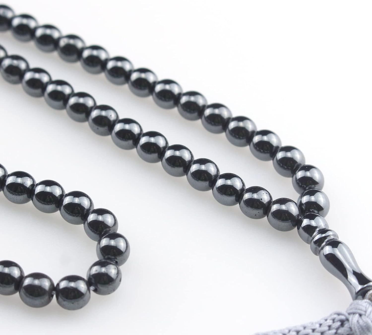 Muslims Islamic Dhikr Tasbeeh 99 Tasbih Prayer Beads, Hematite Beads with Tassel