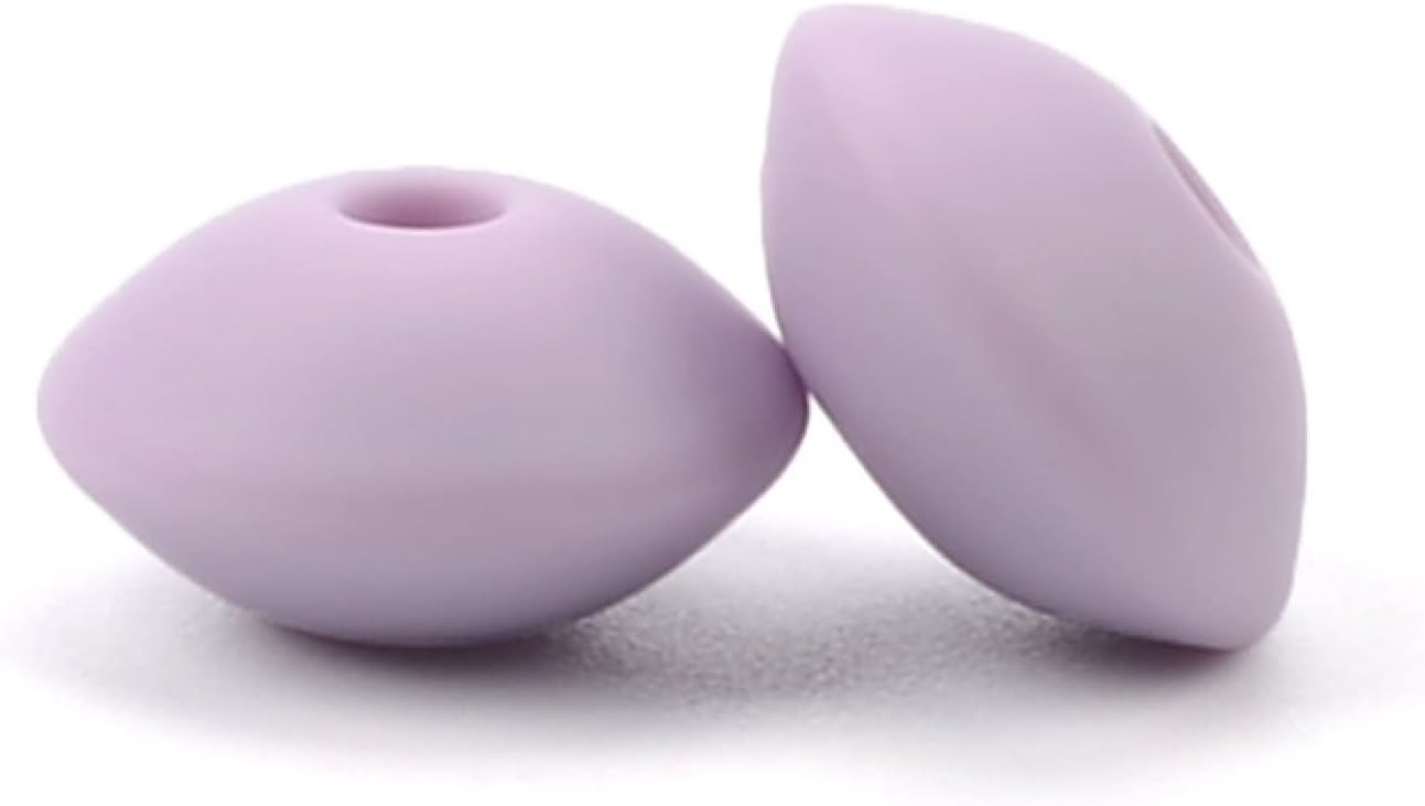 Silicone Beads 12mm 200 Pc for Keychain Making Colorful Shaped Loose Spacer Beads with Large Hole, Abacus Lentil Silicone Beads Bulk for Jewelry Making DIY Necklaces Bracelets Crafts (Pastel Blue)