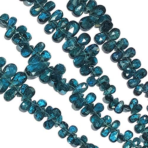AAA++ Quality Rare Teal Blue Moss Kyanite Pear Almond Shape Faceted Briolette Beads, Big Size 5 to 18 mm 8