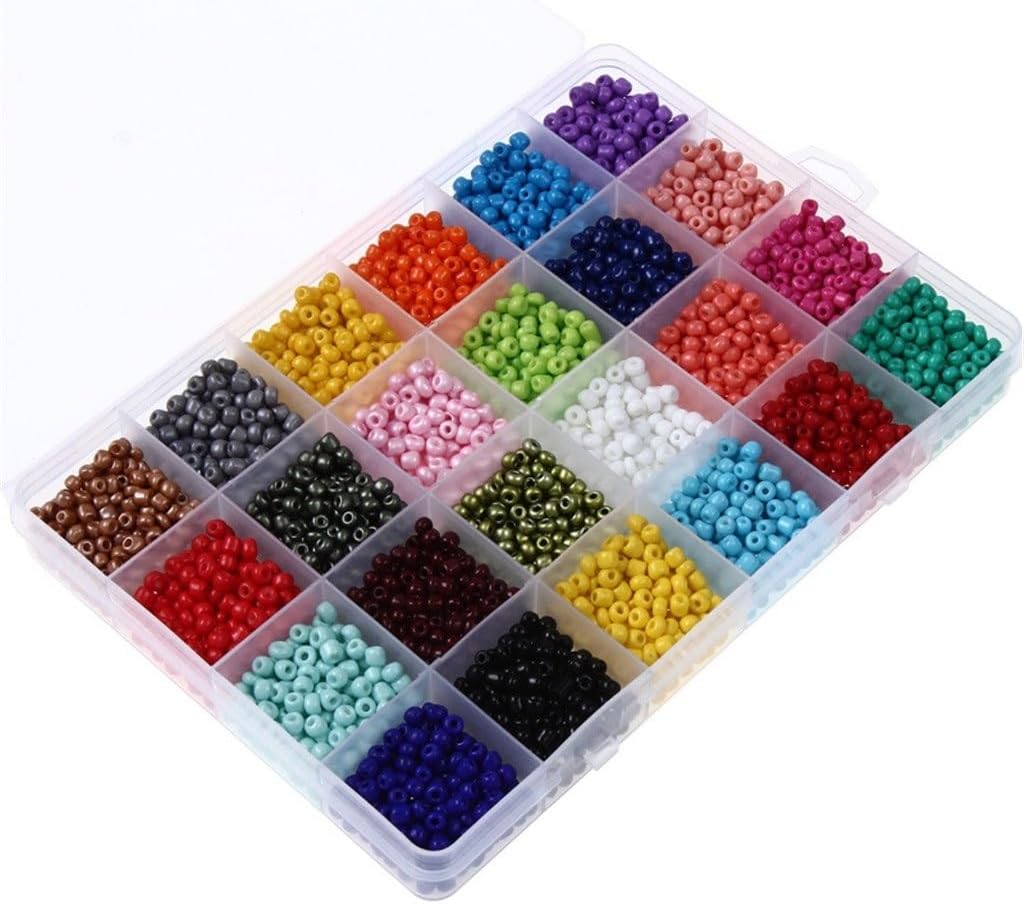SIDUFHAOPKLL 24 Grid Lacquered Glass Rice Bead Set DIY Handmade Jewelry Bracelet Beading Material Color Combination
