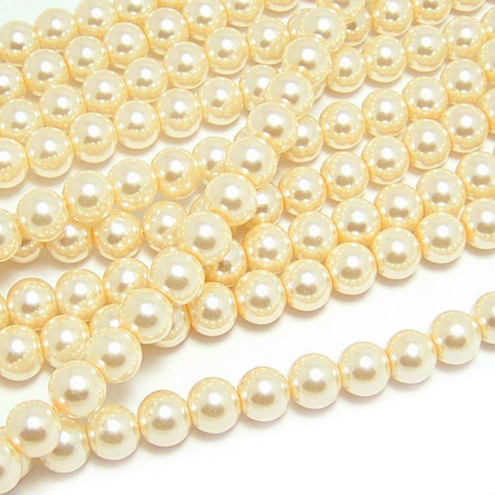 Round Glass Dyeing Color Beads - 3mm 4mm 5mm 6mm 8mm 10mm 12mm 14mm 16mm - Black, White, Gray, Brown Tones, Imitation Pearls for Jewelry Making - (Color: Multi/Size: 16mm 50 Pcs)