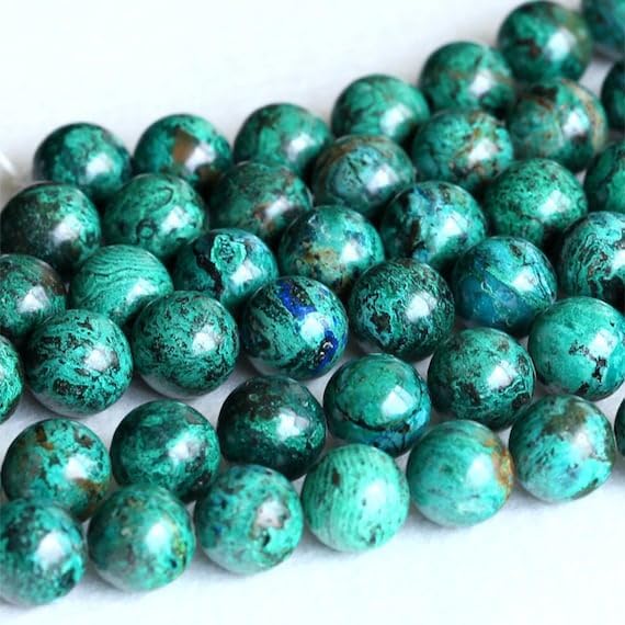 BEADS GEMSTONE 1 Strands Natural Green Chrysocolla Semi-precious stone Round Big Beads 14mm 15.5 Inch Long 05233 Code-HIGH-23520