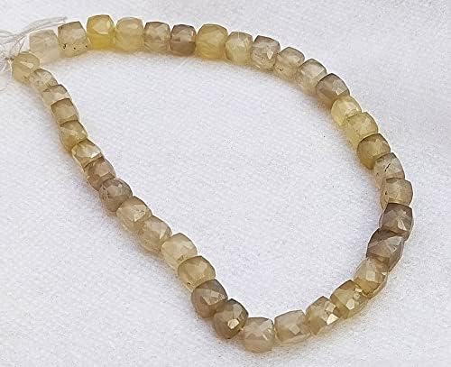 13 inch Strand of Natural gem Gray Moonstone, 5-6mm Box Faceted Beads for DIY Jewelry Making. | Beads_03944