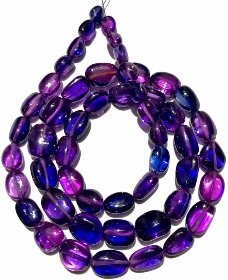 Natural BIO Sapphire Corundum Nuggets Smooth Beads 7-10 MM 21 inch Long String Jewelry Making Gemstone Beads for Necklace Bracelet