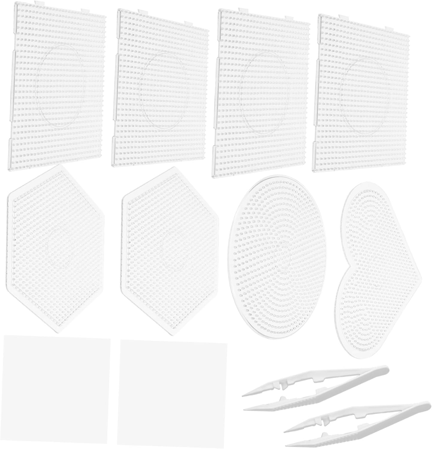 LALAFINA 4sets Large Fuse Beads Boards Plastic Pegboards Craft Beads Board Beading DIY Supplies