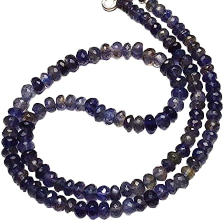 Hand_Crafted 26 Inch Natural Iolite 5-6 mm rondelle Faceted Beads for Jewelry Makinge YO-NECK-21311