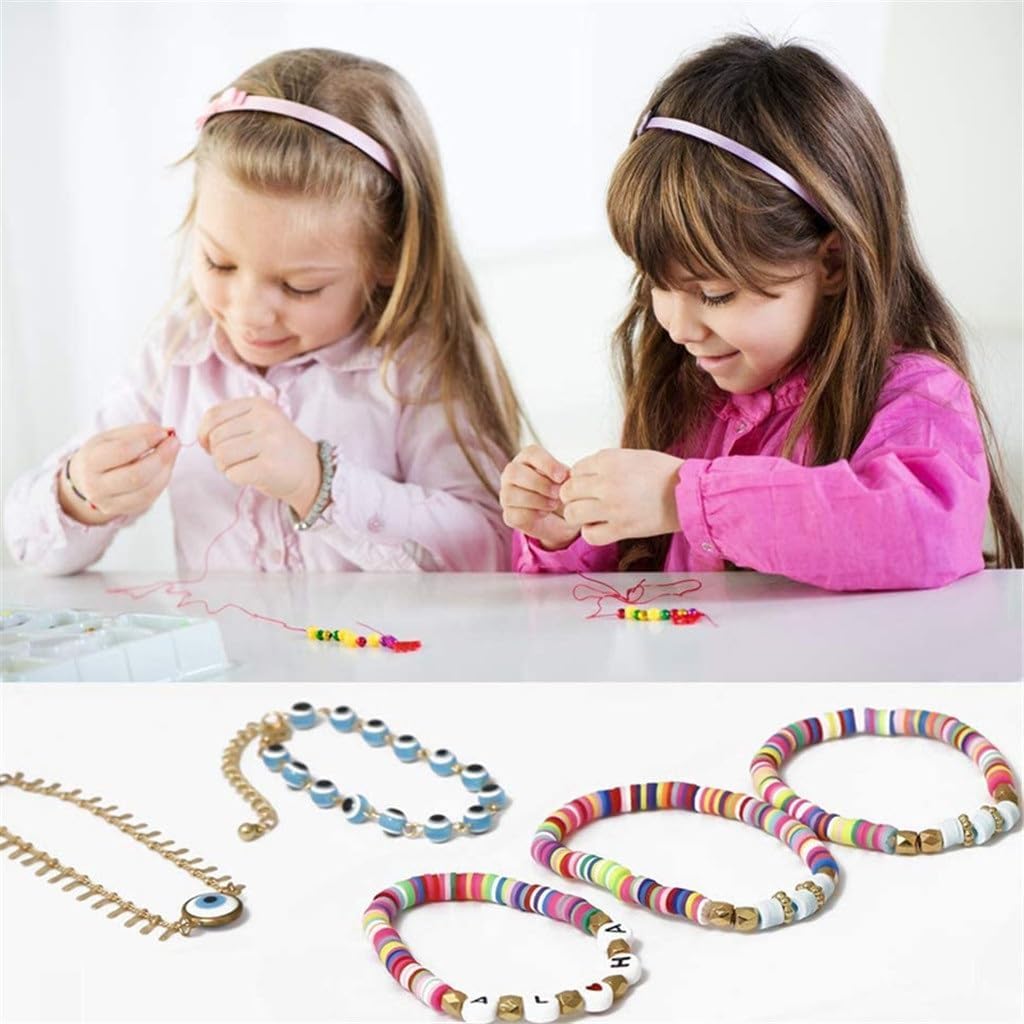 Polymer Clay Beads 24 Grid Soft Pottery Flakes Spacers Boxed Colored Discs Bohemian