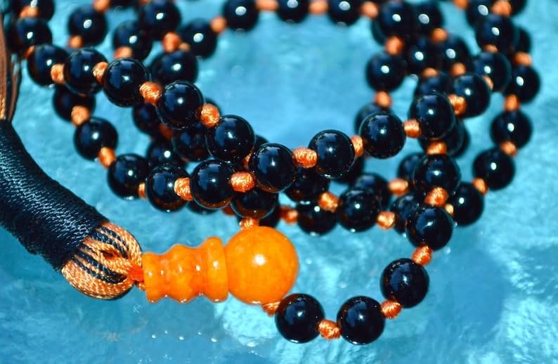 Natural Tourmaline 6mm 108 Mala Beads, Spiritual, Meditation Beads, Reiki, Japa Mala, Buddhist Prayer Beads, Yoga Bracelet, healing beads LKMALA-RRGU-1803