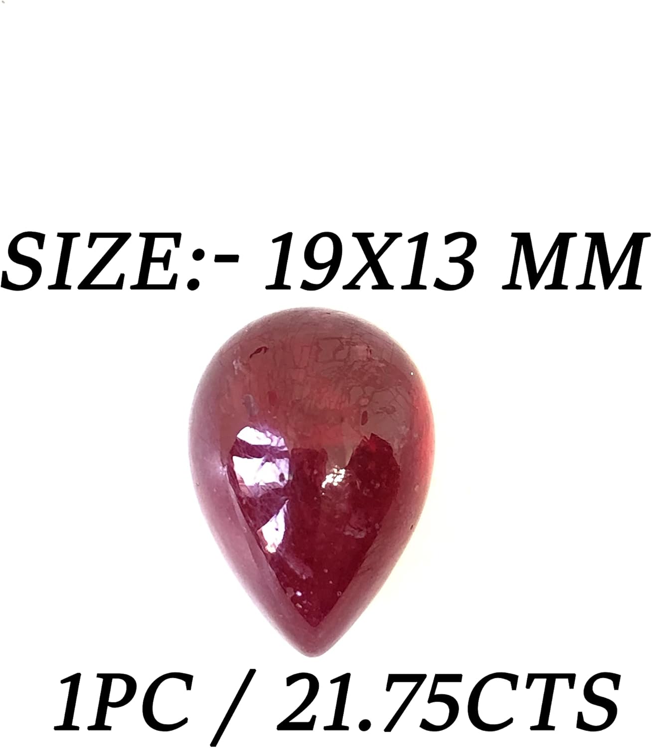 21.75 Ct Deep Red Ruby Pear Shape Cabochon Size 19x13 mm Attractive Fine Quality Most Popular Loose Gemstone Best For Making Pendant, Ring Jewelry
