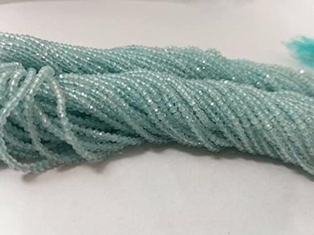 Natural Micro Aquamarine Faceted Rondelle Beads 2-2.5mm 13 Inches lot of 10 Strands CHIK-STRD-94558
